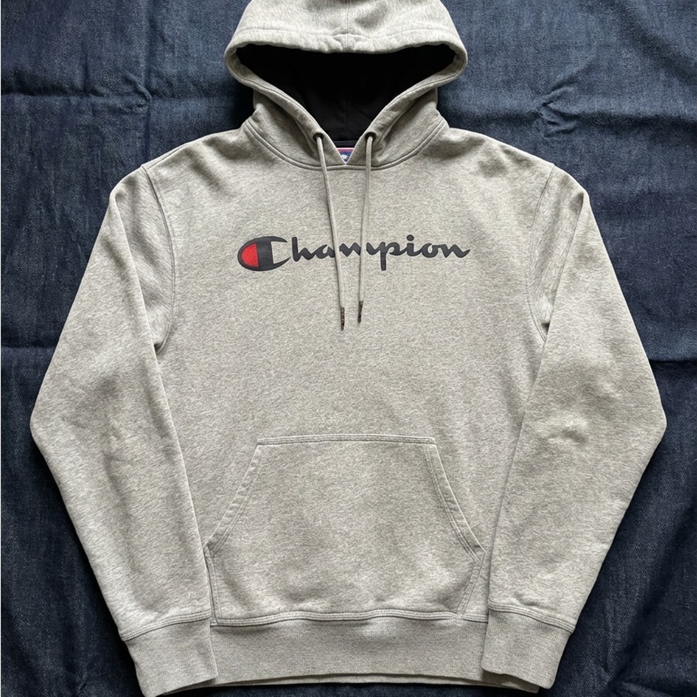 Champion Men's Crewneck Sweater in Light Gray